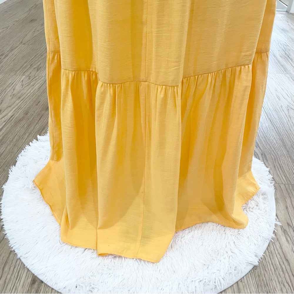 L XL XXL 1X 2X 3X 4X One shoulder yellow gold Maxi dress - Picture 6 of 7